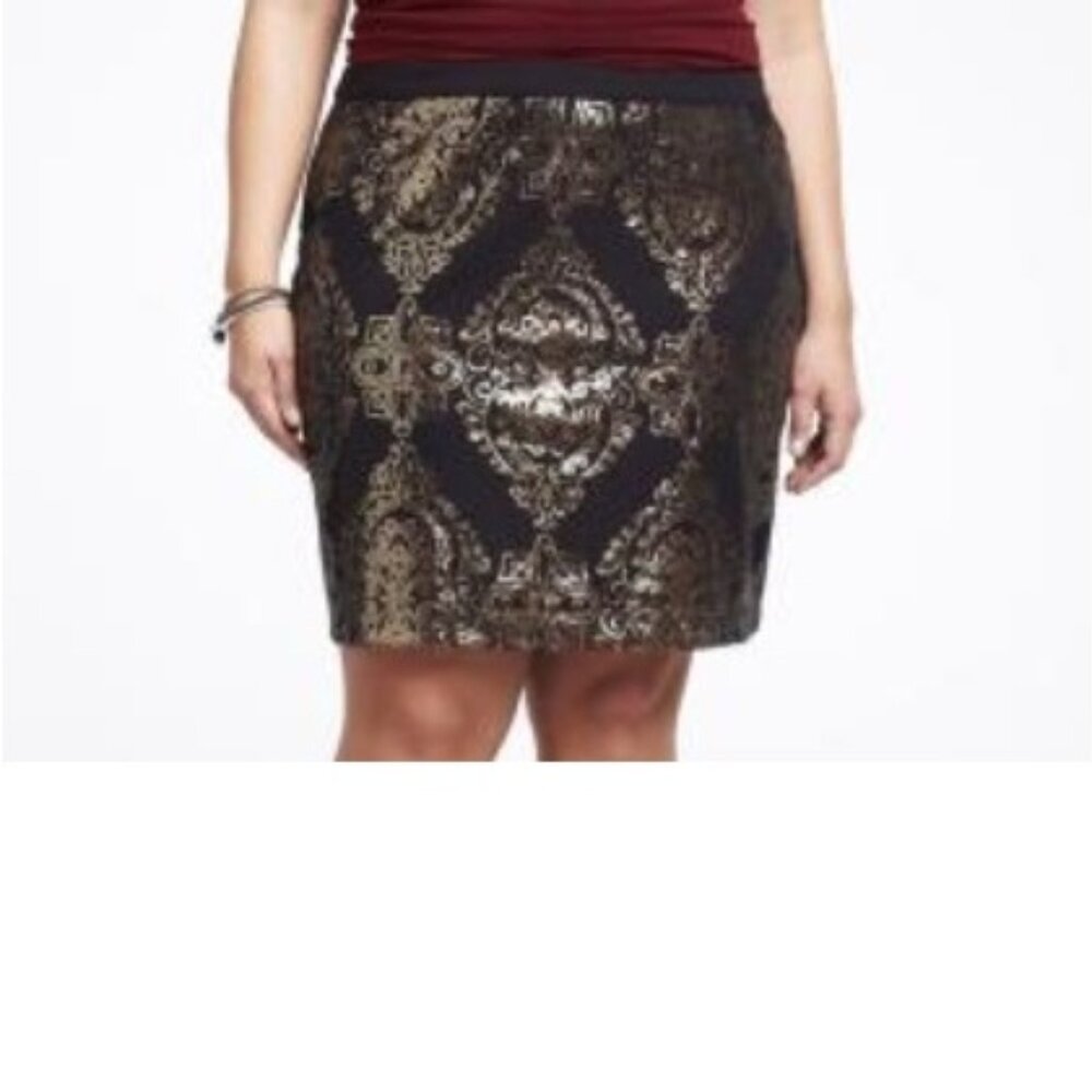 NEW Love & Legends Mini Skirt Black with Gold Sequins Size 14